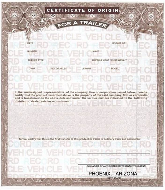Certificate Of Origin For A Vehicle Template Certificate Of Origin For in Certificate Of Origin For A Vehicle Template