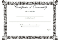 Certificate Of Ownership Template Free (10+ Official Documents) intended for Free Ownership Certificate Template