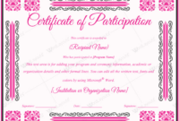 Certificate Of Participation 02 – Word Layouts | Certificate Of in Awesome Templates For Certificates Of Participation