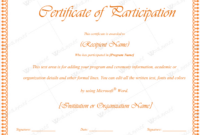 Certificate Of Participation 07 – Word Layouts | Certificate Of inside Fresh Certificate Of Participation Template Word
