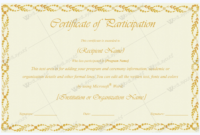 Certificate Of Participation 13 - Word Layouts | Certificate Of within Certificate Of Participation Template Word