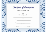 Certificate Of Participation Template Download Printable Pdf intended for Fresh Sample Certificate Of Participation Template