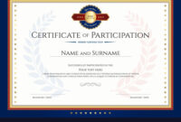 Certificate Of Participation Template With Laurel Backgrou with regard to Certificate Of Participation Template Ppt