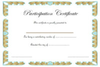 Certificate Of Participation Template Word Free Download 3 within Fresh Certificate Of Participation Template Word