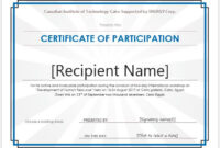 Certificate Of Participation Templates For Ms Word | Professional pertaining to Certificate Of Participation Template Doc