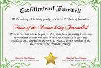 Certificate Of Retirement Template Fresh Certificate Of Farewell Free in Fantastic Retirement Certificate Template