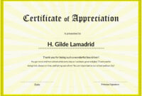 Free Certificate Of Appreciation Template Doc