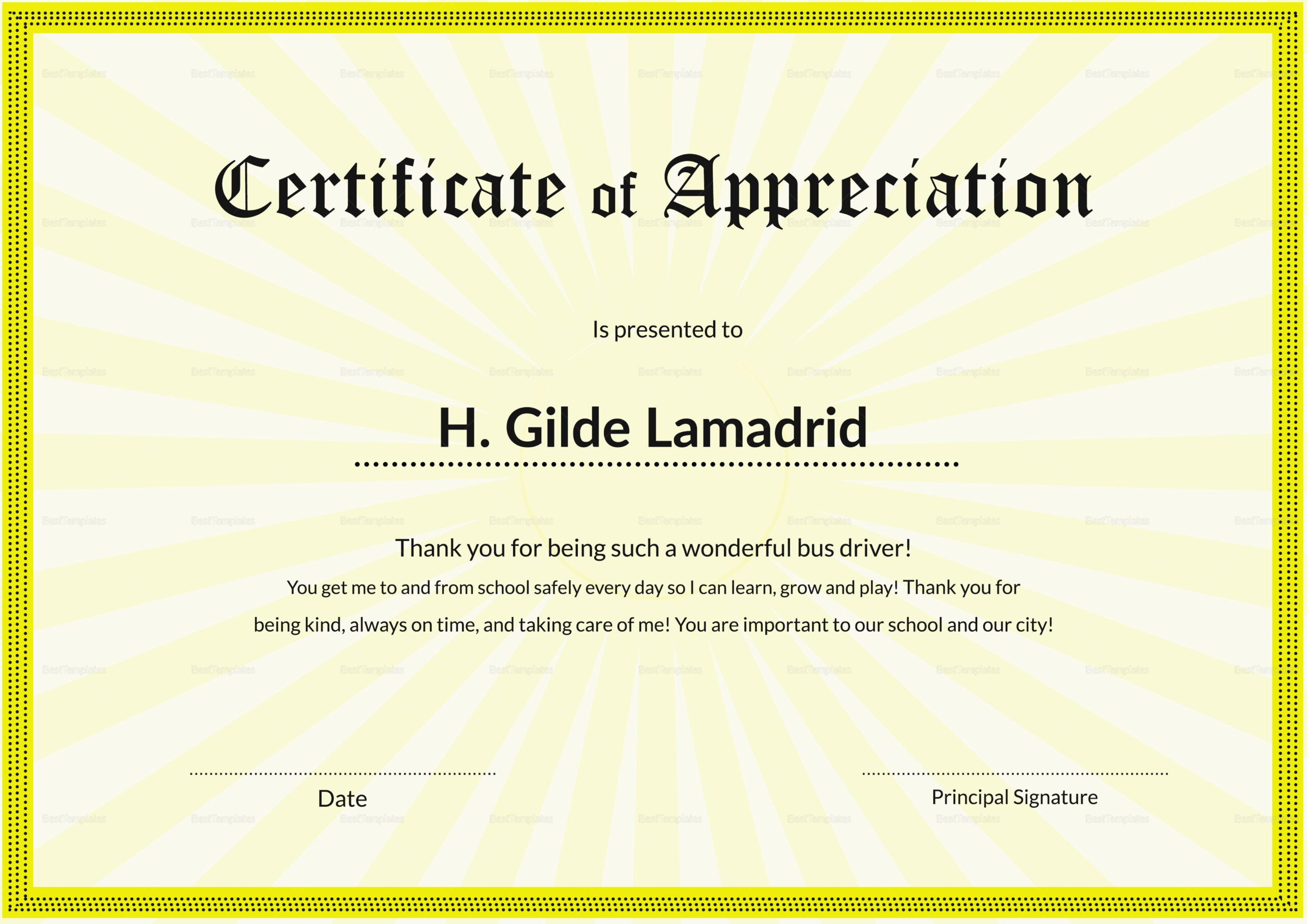 Certificate Of School Appreciation Template | Certificate Of with regard to Free Certificate Of Appreciation Template Doc