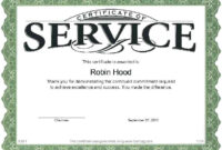 Certificate Of Service Template Free – Carlynstudio in Fresh Community Service Certificate Template Free Ideas