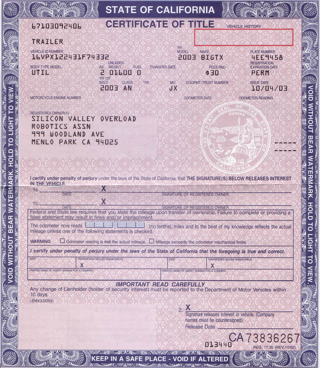 Certificate Of Title For A Vehicle - Vehicle Ideas regarding Simple Certificate Of Championship