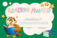 Certificate Template For Reading Award Stock Vector – Illustration Of intended for Reader Award Certificate Templates