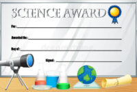 Certificate Template For Science Award Stock Vector - Illustration Of in Free Science Award Certificate Templates