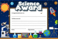 Certificate Template For Science Award With Planets | Awards in Science Achievement Certificate Template Ideas
