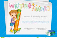 Certificate Template For Writing Award Stock Vector – Illustration Of throughout Handwriting Award Certificate Printable