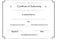 Certificate Templates: Certificate Of Authenticity Template Free regarding Authenticity Certificate Templates Free