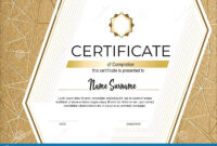 Certificate With Metallic Gold Lines On Mate Gold Background. Modern pertaining to Fresh Free 7 Certificate Of Stock Template Ideas