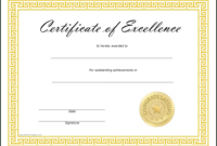Certificates Of Excellence Templates – Calep.midnightpig.co Regarding for Fascinating Free Certificate Of Excellence Template
