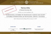 Certificates – Technology, Science And Society For Conference with regard to Amazing Conference Certificate Of Attendance Template