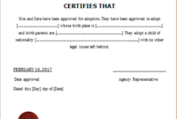 Child Adoption Certificate Template (1 | Adoption Certificate within Child Adoption Certificate Template Editable