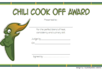 Chili Cook-Off Award Certificate Template Free 1 | Certificate inside Cooking Contest Winner Certificate Templates