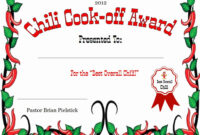 Chili Cook Off Invitation Template In 2020 | Chili Cook Off, Cook Off intended for Chili Cook Off Certificate Template