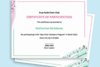 Choir Certificate Of Participation Template – Google Docs, Word throughout Fantastic Choir Certificate Template