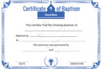 Christian Baptism Certificate Template In Adobe Photoshop, Microsoft Word for Amazing Baby Christening Certificate Template