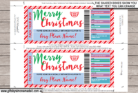 Christmas Getaway Gift Vouchers Template With Mask | Surprise Trip pertaining to Travel Gift Certificate Editable