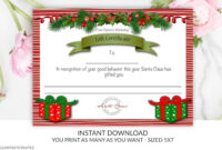 Christmas Gift Certificate Christmas Trip Gift Certificate | Etsy for Homemade Christmas Gift Certificates Templates