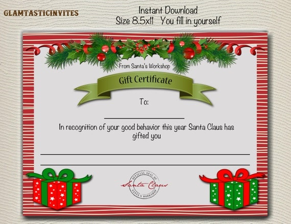 Christmas Gift Certificate Christmas Trip Gift Certificate intended for Homemade Christmas Gift Certificates Templates