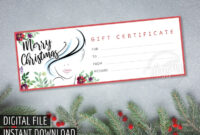 Christmas Gift Certificate Hair Salon Spa Printable Gift | Etsy with Beauty Salon Gift Certificate