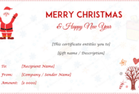 Christmas Gift Certificate (Light Design, #1851) | Christmas Gift with regard to Free Christmas Gift Certificate Templates