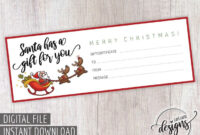 Christmas Gift Certificate, Santa Claus Gift Certificate Printable throughout Free Homemade Christmas Gift Certificates Templates