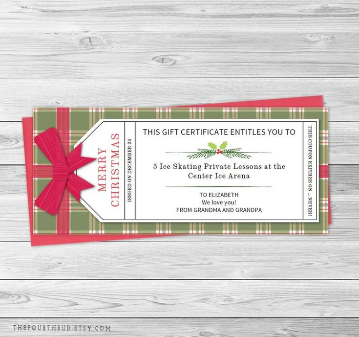 Christmas Gift Certificate Template In Pdf For Print / Merry | Etsy in Homemade Christmas Gift Certificates Templates