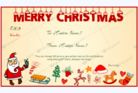 Christmas Hangings Gift Certificate Template - Word Layouts throughout Christmas Gift Certificate Template Free Download