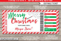 Christmas Magic Show Ticket Gift Voucher | Diy Printable Template regarding Free Homemade Christmas Gift Certificates Templates