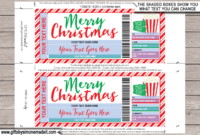 Christmas Movie Ticket Gift Template | Family Movie Night Gift Voucher with Movie Gift Certificate Template