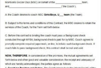 Coaching Contract Template – 4 Free Word, Pdf Documents Download | Free inside Fascinating Sports Coaching Contract Template