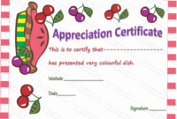 Colorful Dish Certificate Of Appreciation | Certificate Of Appreciation intended for Free Cooking Contest Winner Certificate Templates