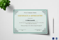 Company Employee Appreciation Certificate Design Template In Psd, Word intended for Certificates Of Appreciation Template