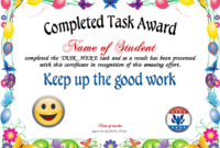 Completed Task Certificate Designer | Certificate Templates, Free inside Great Work Certificate Template