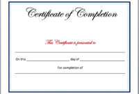 Completion Certificate Template - My Word Templates with regard to Completion Certificate Editable