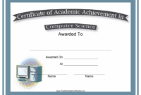 Computer Science Academic Achievement Certificate Template Download in Science Achievement Certificate Template Ideas
