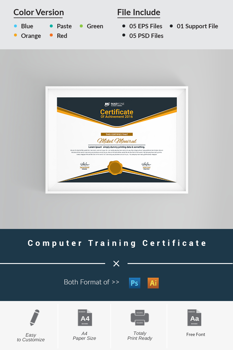 Computer Training Certificate Template #66277 throughout Amazing Workshop Certificate Template