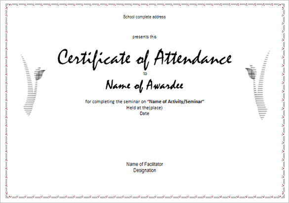Conference Certificate Of Attendance Template (4) - Templates Example within Conference Certificate Of Attendance Template