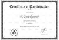 Conference Participation Certificate Design Template In Psd, Word intended for Certificate Of Participation Template Word