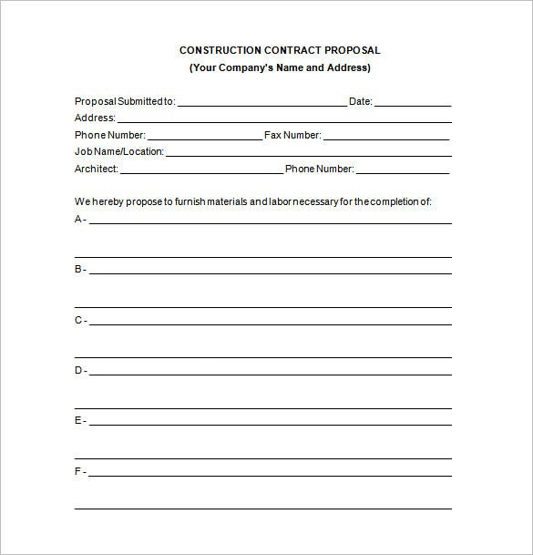 Construction Proposal Template - 22+ Free Word, Pdf Format Download pertaining to Construction Project Manager Contract Template