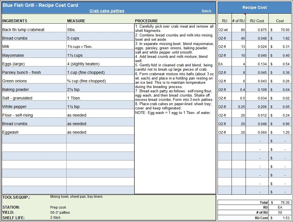 Costing Spreadsheet Template — Excelxo pertaining to Food Cost Template