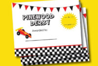 Cub Scout Pinewood Derby Award Certificate// 8X10Inch// within Pinewood Derby Certificate Template
