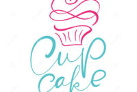 Cupcake Vector Calligraphic Text With Logo. Sweet Cupcake With Cream with Cupcake Certificate Template Free 7 Sweet Designs